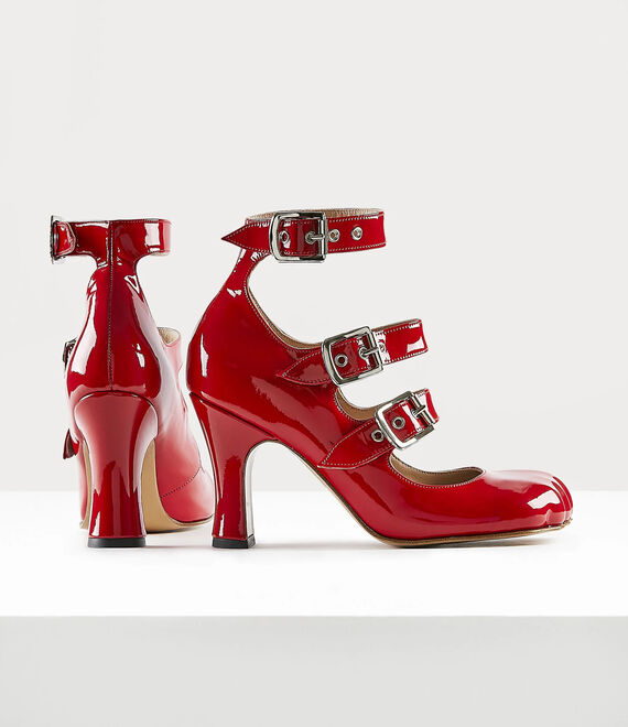 Vivienne Westwood Animal Toe Three-Strap Shoe in red